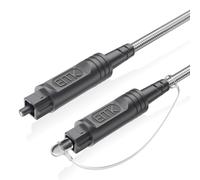 EMK Cable de Audio óptico Digital Toslink - [Chaqueta de Nailon Trenzado, Duradero y Flexible] Cable de Fibra óptica 3M para Cine en casa, Barra de Sonido, TV, PS4, Xbox & More 3 M