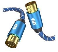 EMK Cable DIN MIDI 5Pins MIDI a MI-DI Cable de instrumentos Teclado Macho a Macho Mi-Di in-Out 5Pin DIN Cordón Para órgano electrónico, mezclador, piano, Tambor electrónico (1,5 metro)