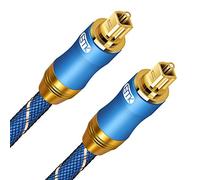 EMK Cable óptico Cable de audio óptico digital Toslink Cable Spdif compatible con TV, barra de sonido, cine en casa, Xbox, PS4 y más (2M, óptico chapado en oro Toslink, Azul)