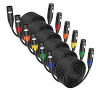 EMK Cable XLR de 25 pies/8 m (6 colores) - Cable de micrófono equilibrado macho a hembra, cable de audio blindado de 3 pines con conectores coloridos - Duradero para estudio, mezclador, amplificador