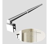 EMKE Barra de apoyo telescópica ajustable de 700 mm a 1200 mm, acero inoxidable, cromado, forma redonda para habitación húmeda, mampara de ducha para caminar, se adapta a vidrio de 8 a 10 mm de grosor