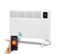EMKE Calefacción eléctrica de bajo consumo 2000 W, calentador convector inteligente eléctrico con WiFi y control de aplicación, radiador eléctrico de pie o montaje en pared, color blanco