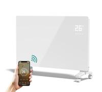 EMKE Calefacción eléctrica de bajo consumo 2000 W, calentador de convector eléctrico con WiFi y control de aplicación, radiador eléctrico inteligente, de pie o montaje en pared, color blanco