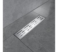 EMKE Canaleta de ducha de 30 cm, acero inoxidable, plano, sifón con parada de olores, colador de pelo, diseño de filas laterales, desagüe de ducha, desagüe de ducha para baño