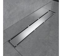 EMKE Canaleta de ducha de acero inoxidable, 50 cm, sifón con parada de olores, colador de pelo, 2 - 1 en diseño de filas laterales, desagüe de ducha para baño