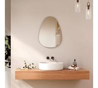 EMKE Espejo Asimétrico 45 x 60 cm, Espejo de Baño Asimétrico, Espejo Ovalado para Baño, Espejo de Pared Irregular, Espejo Decorativo para Baño, Dormitorio, Pasillo, Tocador