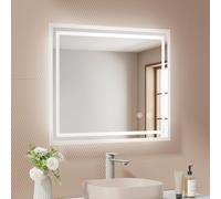 EMKE Espejo Baño con Luz Led, 60x50 cm, Antiempañante, Interruptor táctil, Espejo de baño Blanco frío Regulable, Función de Memoria, Apagado automático después de 3 Horas,Espejo baño led