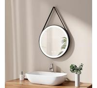 EMKE Espejo de baño con iluminación, 50 cm, Redondo, con antivaho, luz Blanca fría, Regulable, función de Memoria, táctil, Apagado automático de 3 Horas, Ahorro de energía