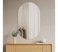 EMKE Espejo de Baño Ovalado 60 x 100 cm - Espejo de Pared Decorativo Horizontal/Vertical - Espejo de Baño sin Marco