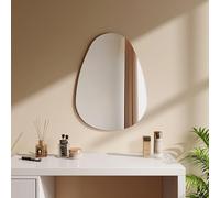 EMKE Espejo de Pared, Espejo de baño Ovalado asimétrico, Adecuado para baño, Dormitorio, salón, Pasillo, tocador, Espejo Decorativo, 50x70 cm
