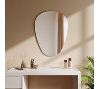 EMKE Espejo de Pared, Espejo de baño Ovalado asimétrico, Adecuado para baño, Dormitorio, salón, Pasillo, tocador, Espejo Decorativo, 60x80 cm