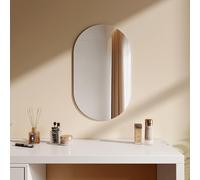 EMKE Espejo Ovalado 40 x 70 cm - Espejo de Pared Ovalado con Seguridad Antiexplosión - Espejo Decorativo HD Horizontal/Vertical para Baño/Salón/Pasillo