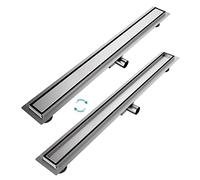 EMKE FD290BN Canaleta de Ducha, Acero Inoxidable Cepillado, 90cm