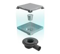 EMKE FD366BN Desagüe de Plato de Ducha, Cromo, 15cm Chrom