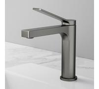 EMKE Grifo de Baño Antracita Mate, 195x173x46 mm, Mezclador de Lavabo de Latón, Grifería de Cocina con Aireador, Cartucho Cerámico, Instalación Fácil, Grifo para Lavabo