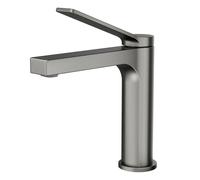 EMKE Grifo de Baño Antracita Mate con Aireador, Mezclador de Lavabo en Latón Macizo, Cartucho Cerámico, Instalación Fácil, Ahorro de Agua, 195x173x46 mm