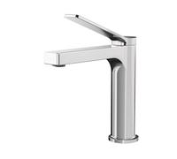 EMKE Grifo de Baño Cromado con Aireador, Mezclador de Lavabo en Latón Macizo, Cartucho Cerámico, Instalación Fácil, Ahorro de Agua, 195x173x46 mm