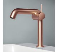EMKE Grifo de baño de color oro rosa, 222 x 200 x 76 mm, latón, cartucho de cerámica, grifo de baño, grifo con aireador, grifo de lavabo, grifo mezclador de lavabo de fácil instalación