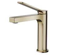 EMKE - Grifo de baño de oro champán con aireador Neoperl, mezclador de latón macizo, cartucho cerámico, fácil instalación, ahorro de agua, 195x173x46 mm