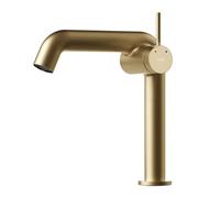 EMKE - Grifo de baño de oro champán, mezclador monomando de latón, cartucho cerámico, 222 x 200 x 76 mm, fácil instalación, ahorro de agua, grifo de lavabo