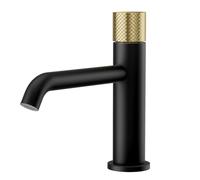 EMKE Grifo de baño negro, 181 x 166 x 50 mm, latón, cartucho de cerámica, grifo de baño, grifo con aireador, grifo de lavabo, grifo mezclador de lavabo, fácil instalación