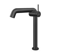 EMKE - Grifo de baño negro mate, mezclador monomando de latón, cartucho cerámico, 332 x 220 x 76 mm, instalación fácil, aireador Neoperl, ahorro de agua, grifo de lavabo
