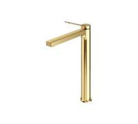 EMKE Grifo de Baño Oro Champán con Aireador, Mezclador de Lavabo en Latón Macizo, Cartucho Cerámico, Instalación Fácil, Ahorro de Agua, 335x233x46 mm