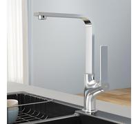 EMKE Grifo de cocina Cromado con diseño ultradelgado, 30x22x10 cm, grifo giratorio 360° para cocina, mezclador de acero inoxidable para cocinas modernas