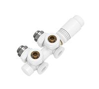 EMKE Grifo de radiador, Válvula de radiador con termostato, Kit de radiador multibloque con regulador de temperatura, Blanco, 1 pieza