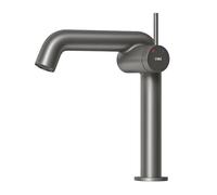 EMKE - Grifo para cuarto de baño, color antracita, monomando de latón, cartucho cerámico, 222 x 200 x 76 mm, instalación fácil, aireador Neoperl, ahorro de agua, grifo de lavabo