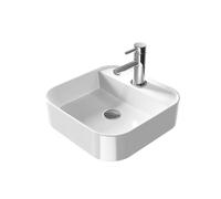EMKE Lavabo Rectangular - Lavabo para Baño y Aseo de Invitados - 40 × 40 × 11 cm, Lavabo de Cerámica, Blanco