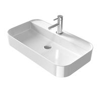 EMKE Lavabo Rectangular - Lavabo para Baño y Aseo de Invitados - 70 × 40 × 11 cm, Lavabo de Cerámica, Blanco