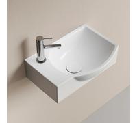 EMKE Lavabo Suspendido Blanco Brillante 40,5x28 cm, Grifo a la Izquierda