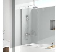 EMKE Mampara de ducha para bañera, 80 x 140 cm, plegable, mampara de ducha para bañera, mampara de ducha de 6 mm, cristal de seguridad