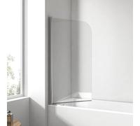 EMKE Mampara de ducha para bañera, 90 x 140 cm, accesorio plegable para bañera, mampara plegable de 6 mm, cristal de seguridad