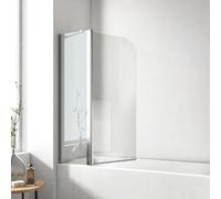 EMKE Mampara de ducha para bañera de 100 x 140 cm, accesorio plegable para bañera, mampara plegable de 6 mm, cristal de seguridad
