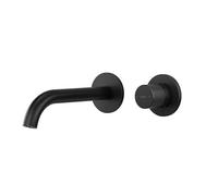 EMKE - Mezclador de lavabo empotrado, color negro mate, 2 agujeros con aireador, mezclador de palanca única, grifo de baño moderno, ahorro de agua, fácil instalación (281 x 140 x 65 mm)