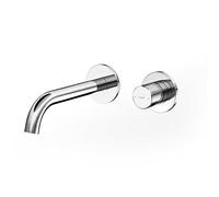 EMKE - Mezclador de lavabo empotrado cromado con 2 agujeros con aireador, mezclador de palanca única, grifo de baño moderno, ahorro de agua, fácil instalación (281 x 140 x 65 mm)