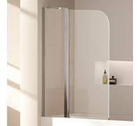 EMKE Panel de ducha para bañera 100x140 cm, mampara plegable, panel separador de ducha para bañera, mampara plegable de vidrio de seguridad de 6 mm para bañera