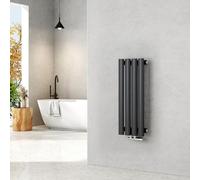 EMKE Radiador 60x24cm,Radiador de diseño vertical de tubo ovalado, Antracita, una capa, radiador de agua caliente