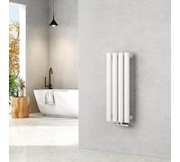 EMKE Radiador 60x24cm,Radiador de diseño vertical de tubo ovalado, Blanco, una capa, radiador de agua caliente