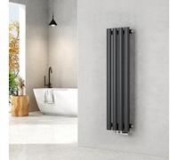 EMKE Radiador 90x24cm,Radiador de diseño vertical de tubo ovalado, Antracita, una capa, radiador de agua caliente
