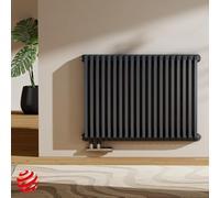 EMKE Radiador D-Form, horizontal, 600 x 840 mm, radiador de diseño, radiador de panel plano, doble capa, radiador plano, conexión lateral, antracita, 1383W