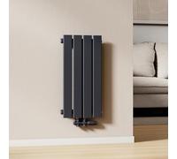 EMKE Radiador de Agua Caliente de Pared Antracita 600 × 304 mm, Panel Simple,210W para 3 m², para Baño, Dormitorio o Salón, Montaje en Pared, sin Válvula