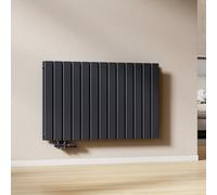 EMKE Radiador de Agua Caliente de Pared Antracita 630 × 1006 mm, Panel Doble, 1308W para 12 m², para Baño, Dormitorio o Salón, Montaje en Pared, sin Válvula