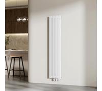 EMKE Radiador de Agua Caliente de Pared Blanco 1600 × 304 mm, Panel Simple,501W para 7 m², para Baño, Dormitorio o Salón, Montaje en Pared, sin Válvula