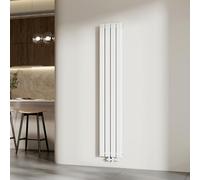 EMKE Radiador de Agua Caliente de Pared Blanco 1800 × 304 mm, Panel Doble,1082W para 12 m², para Baño, Dormitorio o Salón, Montaje en Pared, sin Válvula