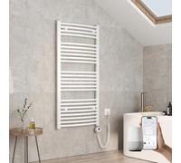 EMKE Radiador de baño eléctrico Curvado, 1200 x 600 mm, con WiFi, toallero eléctrico, Calentador de Toallas eléctrico, Toalla, radiador de baño con termostato y Varilla de calefacción, 600 W, Color