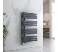 EMKE Radiador de baño plano, 1041 x 600 mm, color antracita, calentador de toallas para cuarto de baño, toallero, conexión lateral para agua, 639 W