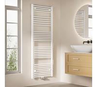 EMKE Radiador de baño Recto 160 x 60 cm - Radiador de Toallas con conexión Central, Calentador de Toallas eficiente, secador de Toallas, Toallas, radiador, baño, Blanco, 762 W